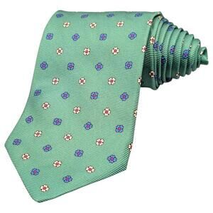 Brooks Brothers‎ Tie Mens 56.5" Classic Green Silk Floral Foulard USA Neckwear